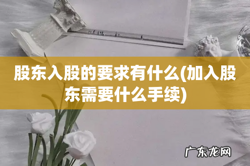 加入股东需要什么手续 股东入股的要求有什么