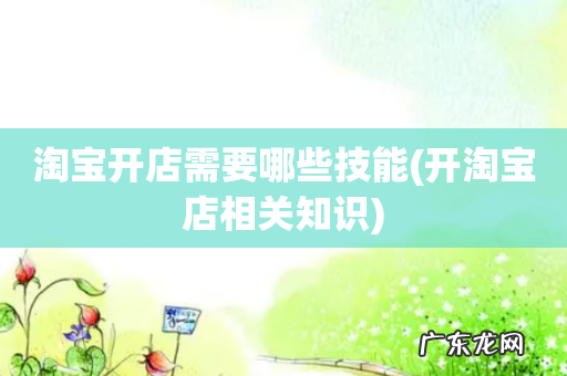 开淘宝店相关知识 淘宝开店需要哪些技能