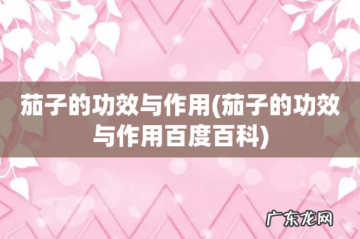 茄子的功效与作用百度百科 茄子的功效与作用