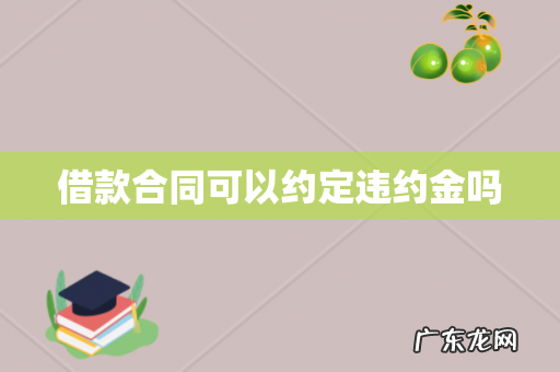 借款合同可以约定违约金吗