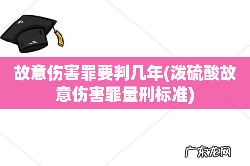 泼硫酸故意伤害罪量刑标准 故意伤害罪要判几年