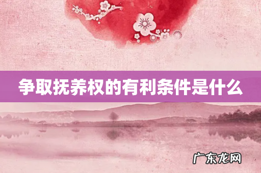 争取抚养权的有利条件是什么