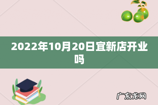 2022年10月20日宜新店开业吗