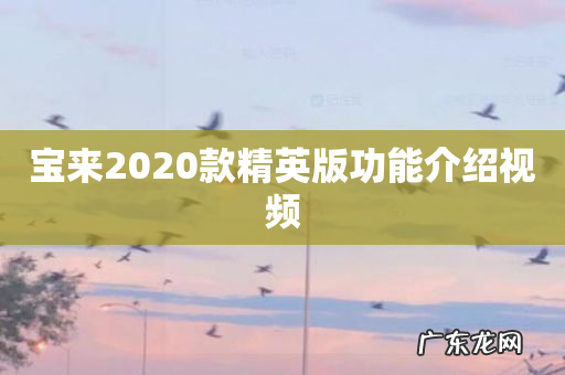 宝来2020款精英版功能介绍视频