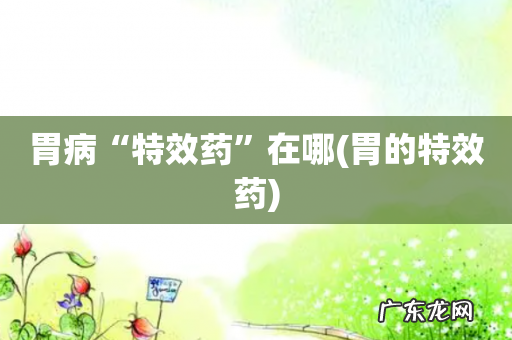 胃的特效药 胃病“特效药”在哪