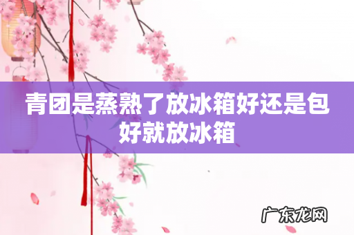 青团是蒸熟了放冰箱好还是包好就放冰箱