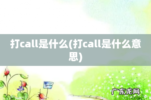 打call是什么意思 打call是什么