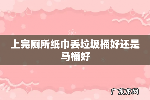 上完厕所纸巾丢垃圾桶好还是马桶好