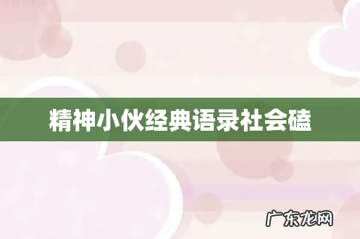 精神小伙经典语录社会磕
