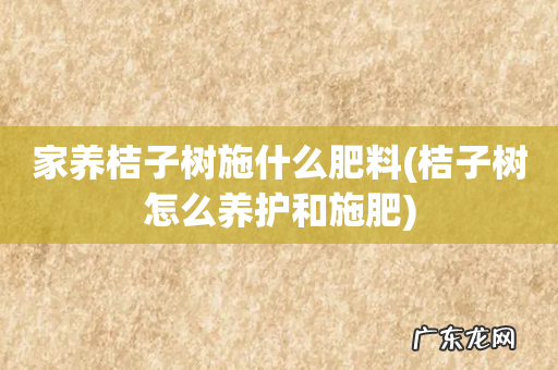 桔子树怎么养护和施肥 家养桔子树施什么肥料