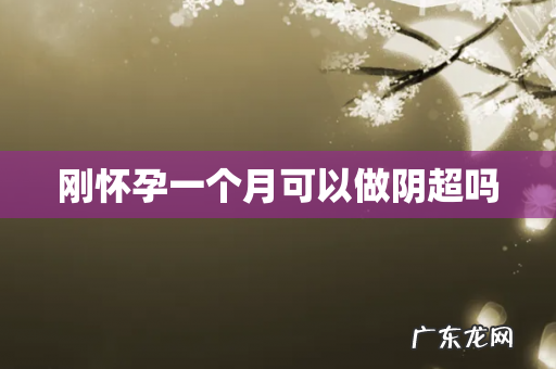 刚怀孕一个月可以做阴超吗