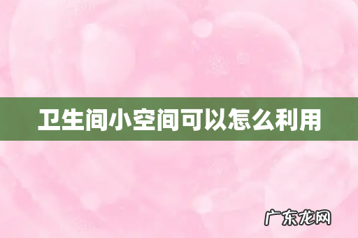 卫生间小空间可以怎么利用