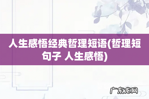 哲理短句子 人生感悟 人生感悟经典哲理短语