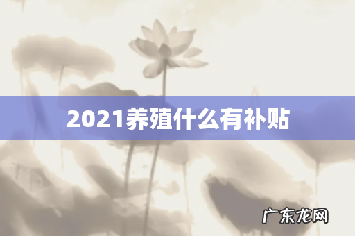 2021养殖什么有补贴