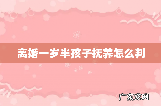 离婚一岁半孩子抚养怎么判