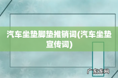 汽车坐垫宣传词 汽车坐垫脚垫推销词