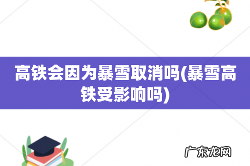 暴雪高铁受影响吗 高铁会因为暴雪取消吗