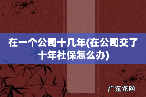 在公司交了十年社保怎么办 在一个公司十几年
