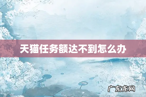 天猫任务额达不到怎么办