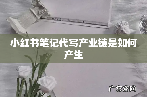 小红书笔记代写产业链是如何产生