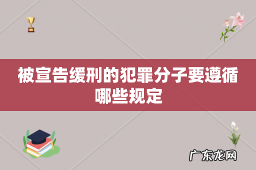 被宣告缓刑的犯罪分子要遵循哪些规定
