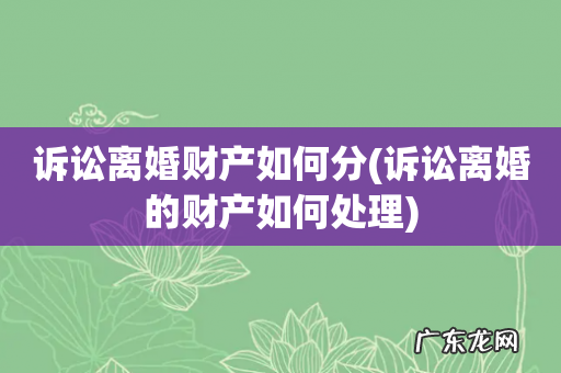 诉讼离婚的财产如何处理 诉讼离婚财产如何分
