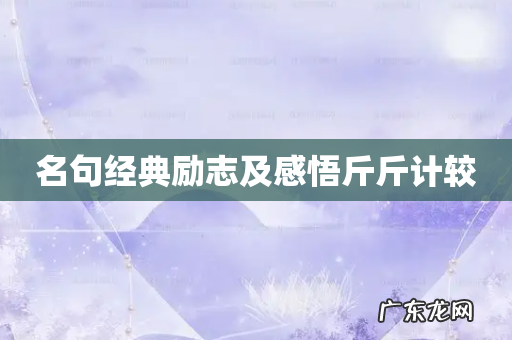 名句经典励志及感悟斤斤计较