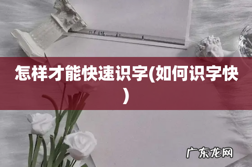 如何识字快 怎样才能快速识字