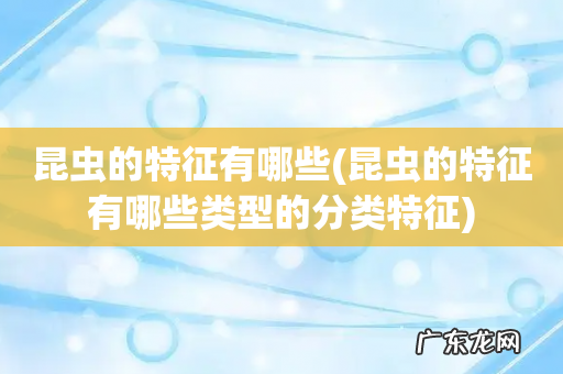 昆虫的特征有哪些类型的分类特征 昆虫的特征有哪些
