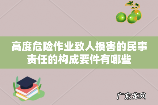 高度危险作业致人损害的民事责任的构成要件有哪些