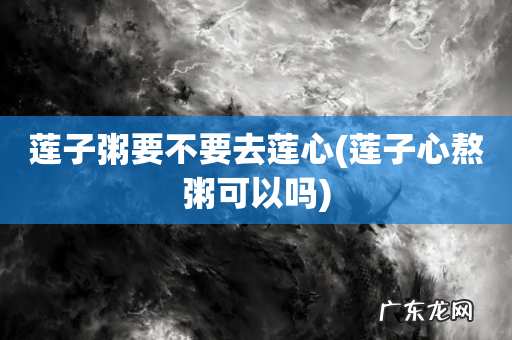莲子心熬粥可以吗 莲子粥要不要去莲心
