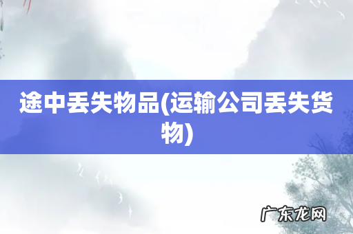 运输公司丢失货物 途中丢失物品