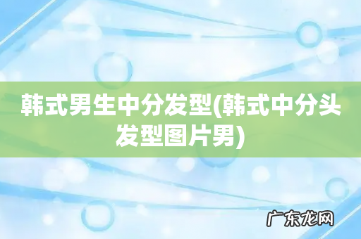 韩式中分头发型图片男 韩式男生中分发型