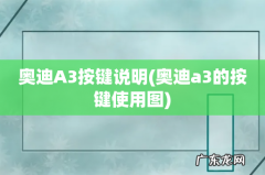 奥迪a3的按键使用图 奥迪A3按键说明