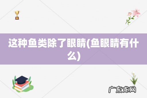 鱼眼睛有什么 这种鱼类除了眼睛
