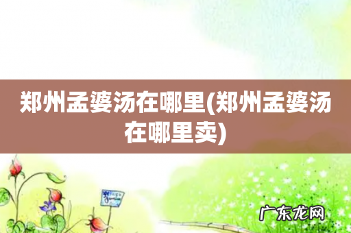 郑州孟婆汤在哪里卖 郑州孟婆汤在哪里