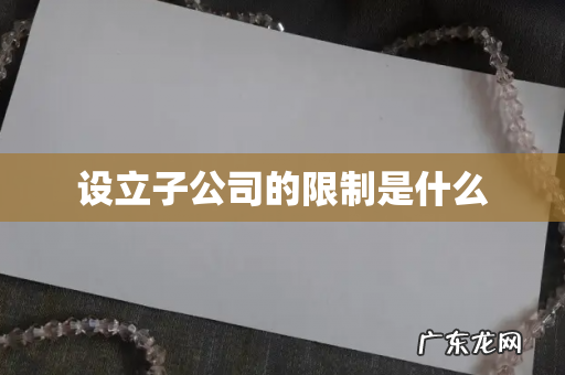 设立子公司的限制是什么