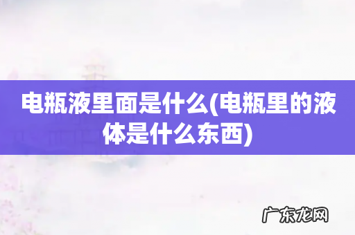 电瓶里的液体是什么东西 电瓶液里面是什么