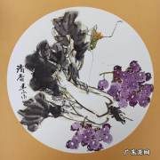 蝈蝈白菜工笔白描图片 国画蝈蝈白菜