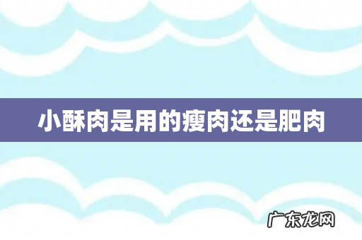 小酥肉是用的瘦肉还是肥肉