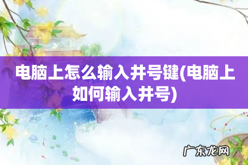 电脑上如何输入井号 电脑上怎么输入井号键