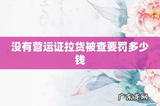 没有营运证拉货被查要罚多少钱