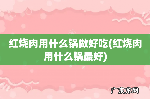 红烧肉用什么锅最好 红烧肉用什么锅做好吃