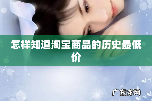 怎样知道淘宝商品的历史最低价