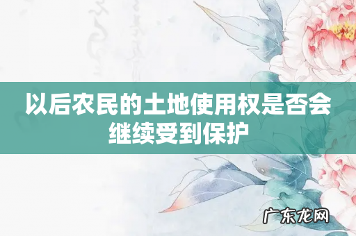 以后农民的土地使用权是否会继续受到保护