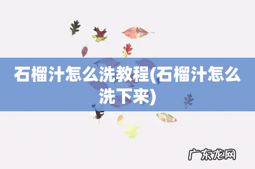 石榴汁怎么洗下来 石榴汁怎么洗教程