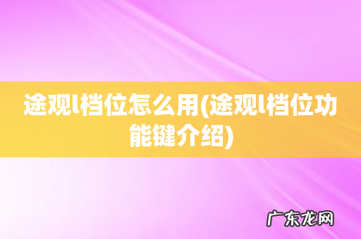 途观l档位功能键介绍 途观l档位怎么用