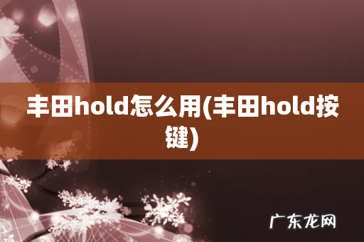 丰田hold按键 丰田hold怎么用