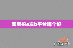 淘宝拍a发b平台哪个好