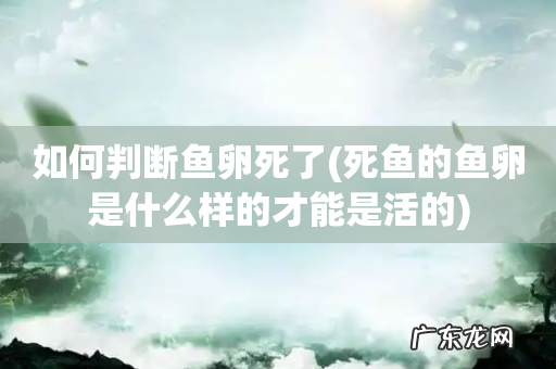 死鱼的鱼卵是什么样的才能是活的 如何判断鱼卵死了